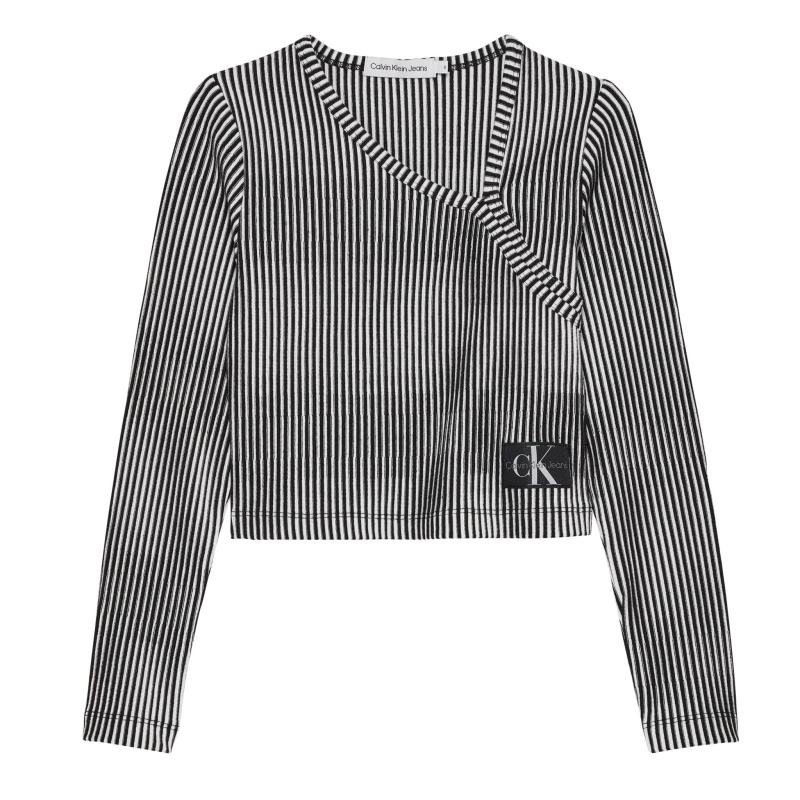 Coloured Rib Cut Out Longsleeve Top - Calvin Klein Kids
