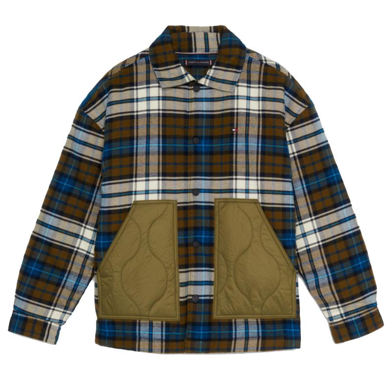 Tommy Tartan Nylon Mix Overshirt - Tommy Hilfiger Kids