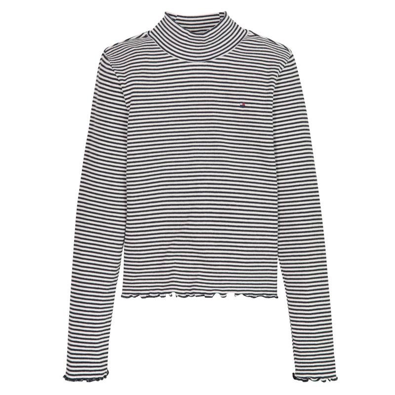 Stripe Mock Neck Top Longsleeve - Tommy Hilfiger Kids