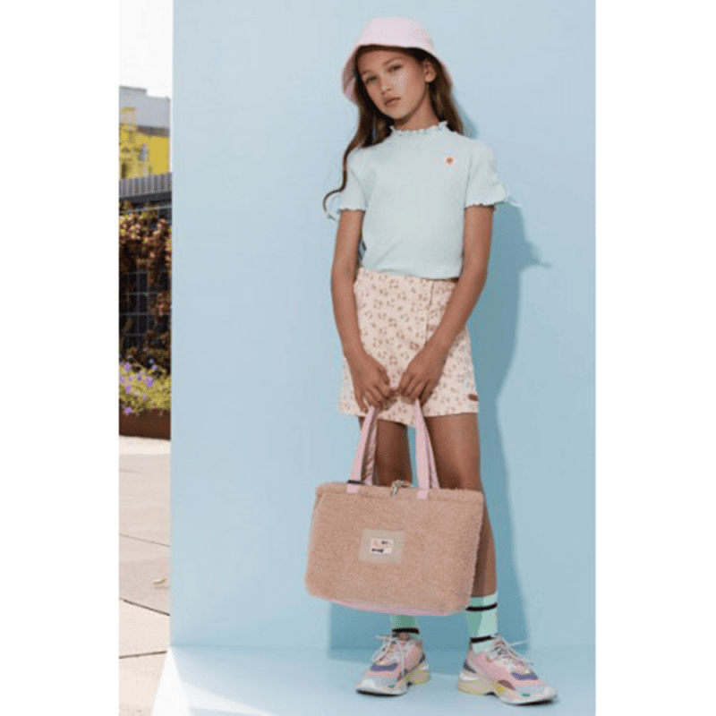 Kaby rib jersey tshirt half sleeve with string detail at sleeve - NoNo