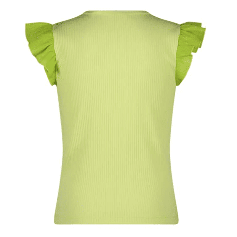 Kamsi rib jersey tshirt with contrast ruffled s/sleeves - NoNo