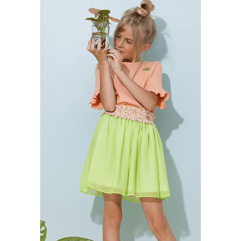 Kapi rib jersey tshirt half sleeve with smock at shoulder - NoNo