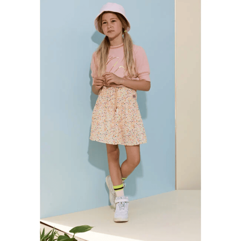 Nellie skirt short with elastic details + short lining - NoNo