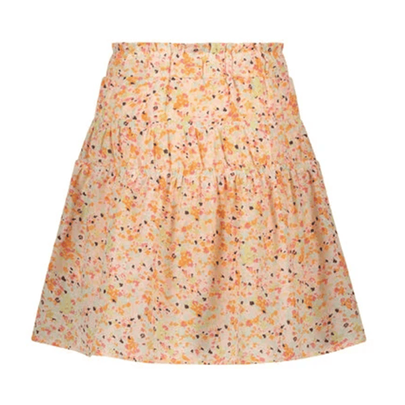 Nellie skirt short with elastic details + short lining - NoNo