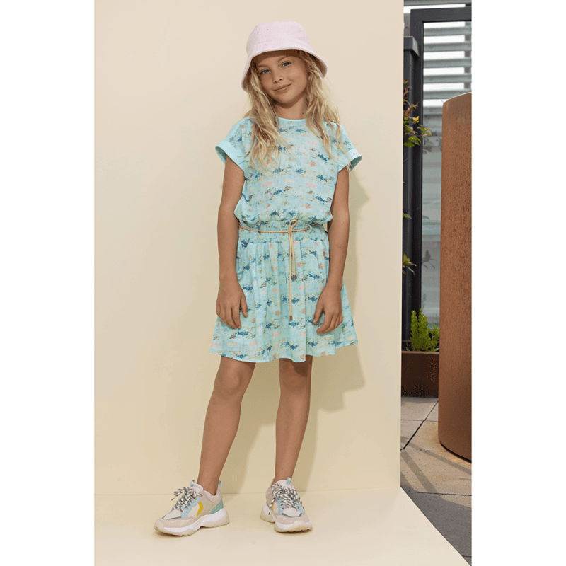 Mira woven combi dress with jersey back - NoNo