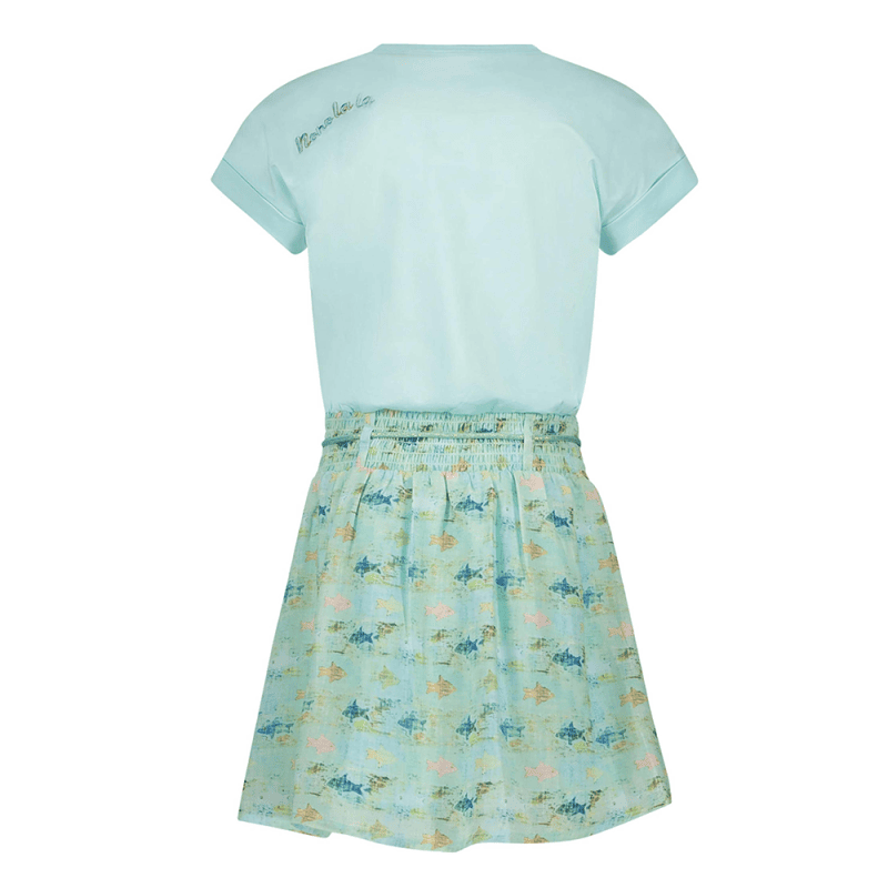 Mira woven combi dress with jersey back - NoNo