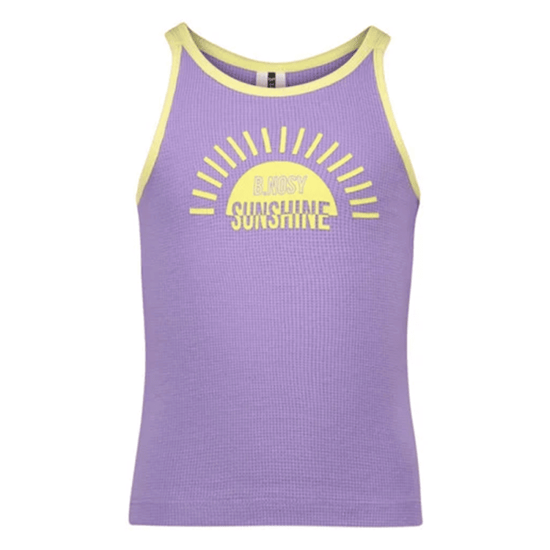Girls small waffle singlet w/ contrast binding - B.Nosy
