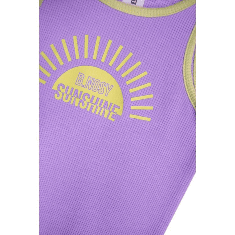 Girls small waffle singlet w/ contrast binding - B.Nosy