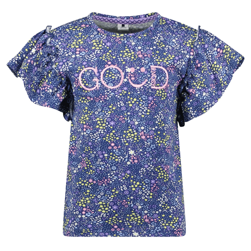 Girls aop t-shirt w/ ruffled sleeve - B.Nosy