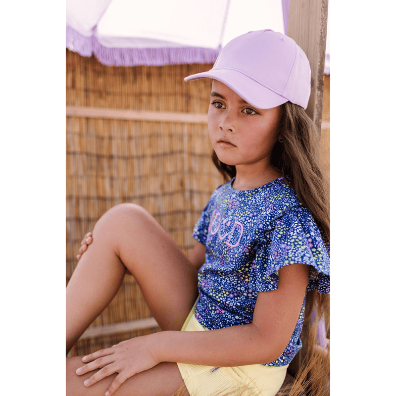 Girls aop t-shirt w/ ruffled sleeve - B.Nosy