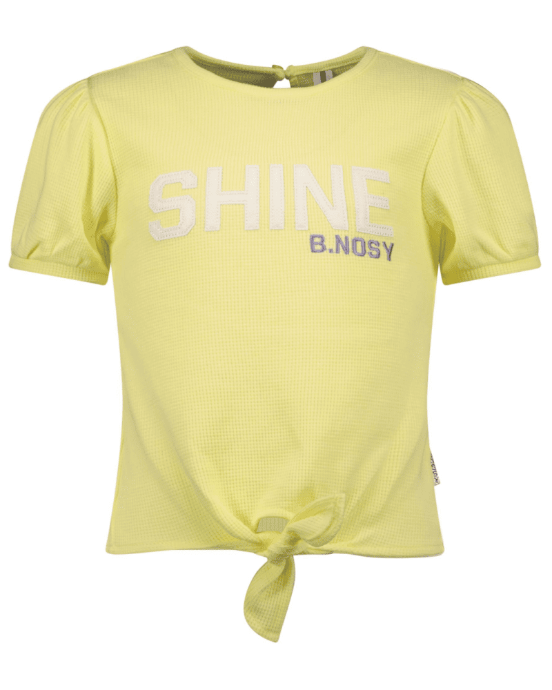 Girls top w/ puff sleeve and knot at hem - B.Nosy