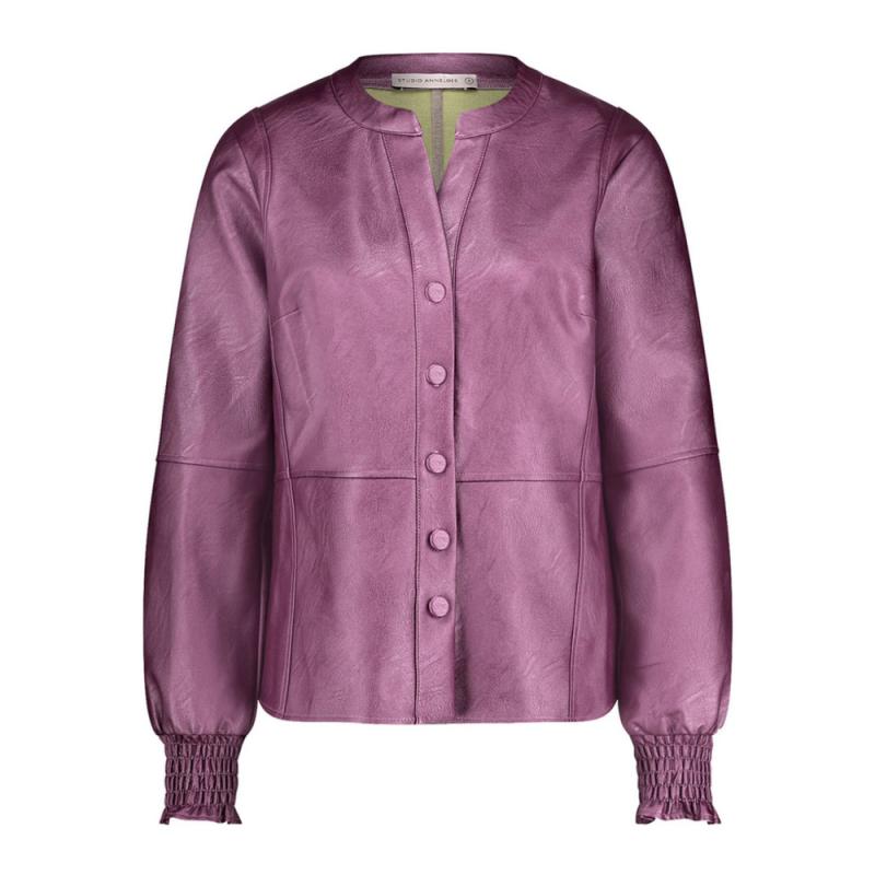 Isabeau metallic leather blouse - Studio Anneloes