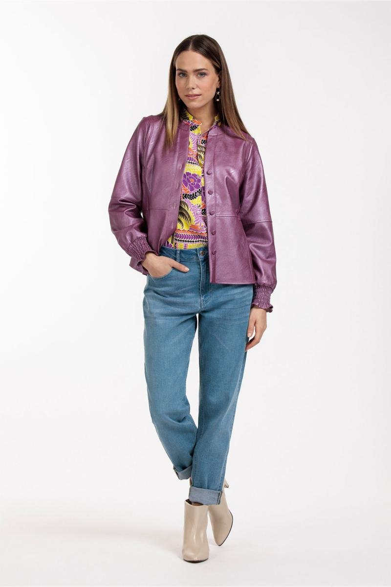 Isabeau metallic leather blouse - Studio Anneloes