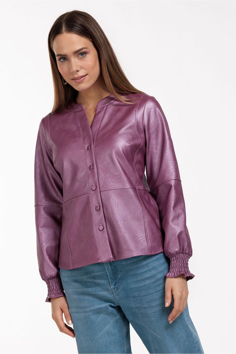 Isabeau metallic leather blouse - Studio Anneloes