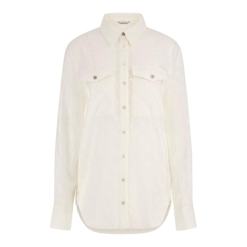 LS viola 4G logo embro shirt - GUESS