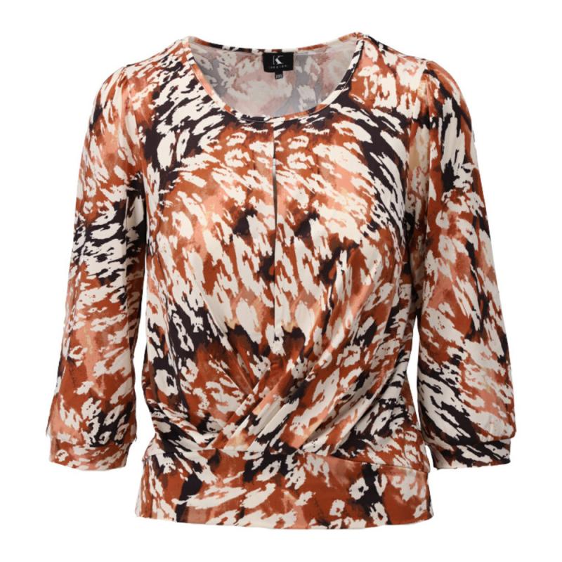 Top met Ronde Hals & Knoop met print - K-Design