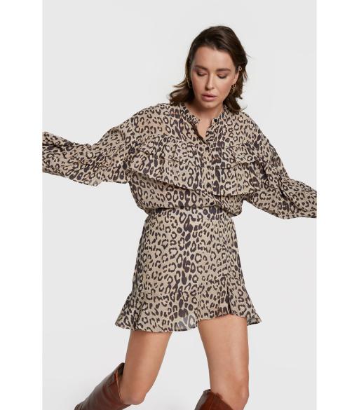 Ladies Woven Animal Ruffle Skirt - Alix The Label - Alternatieve afbeelding