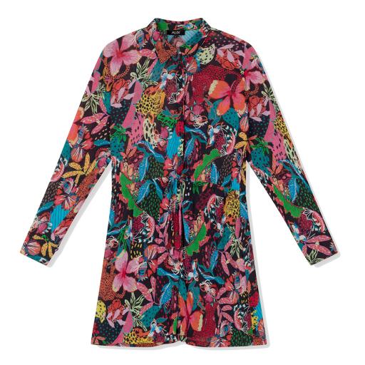 Alix The Label - Ladies Woven Wild Print Crinkle Dress