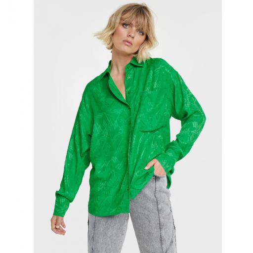 Ladies Woven Oversized Jacquard Blouse - Alix The Label - Alternatieve afbeelding