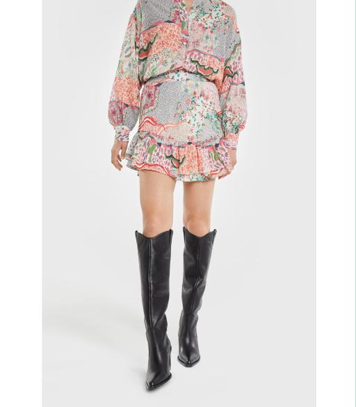 Ladies Woven Fancy Mix Skirt - Alix The Label - Alternatieve afbeelding