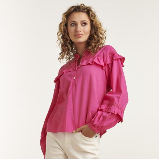 Blouse Met Ruffles 23058 - Smashed Lemon - Alternatieve afbeelding