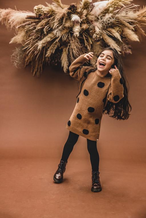 Little Knitted Dot Dress 7874 - LOOXS Little - Alternatieve afbeelding