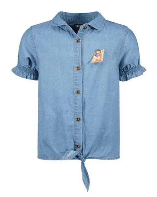 Like Flo - Flo girls tencell denim knotted blouse