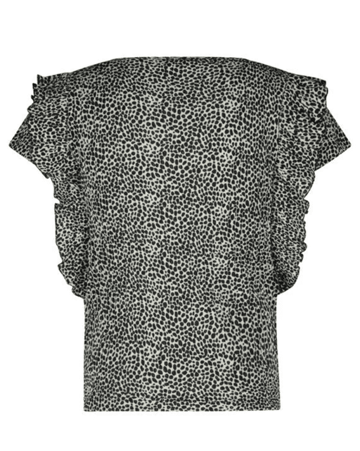 Flo girls fancy rib AOP ruffle top - Like Flo - Alternatieve afbeelding