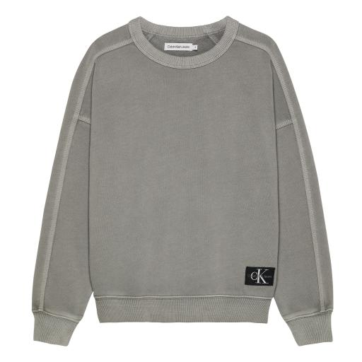 Calvin Klein Kids - Mineral Dye Cutseam Badge Crewneck