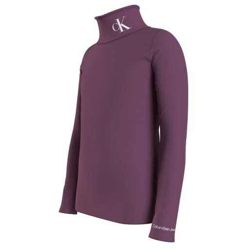Monogram Longsleeve Roll Neck Top - Calvin Klein Kids - Alternatieve afbeelding