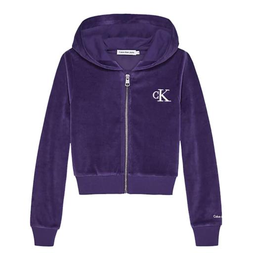 Calvin Klein Kids - Velvet Monogram Zip Through
