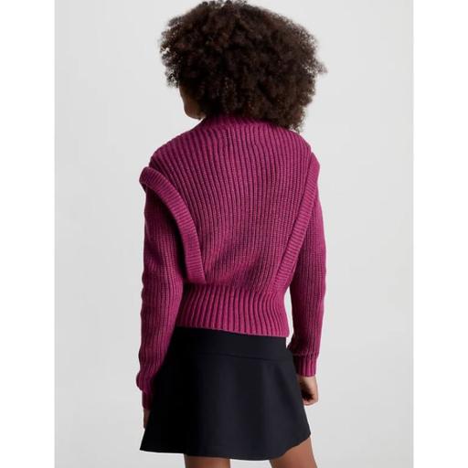 Mock Neck Peplum Sweater - Calvin Klein Kids - Alternatieve afbeelding