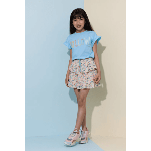 Kanou tshirt short ruffled sleeve with Follow print - NoNo - Alternatieve afbeelding