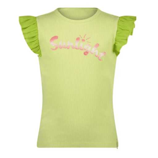 NoNo - Kamsi rib jersey tshirt with contrast ruffled s/sleeves