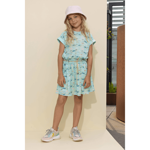 Mira woven combi dress with jersey back - NoNo - Alternatieve afbeelding