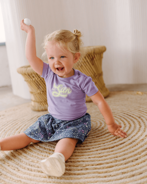 Mini girls dress w/ lilac top and 2 layer leopard skirt - B.Nosy - Alternatieve afbeelding