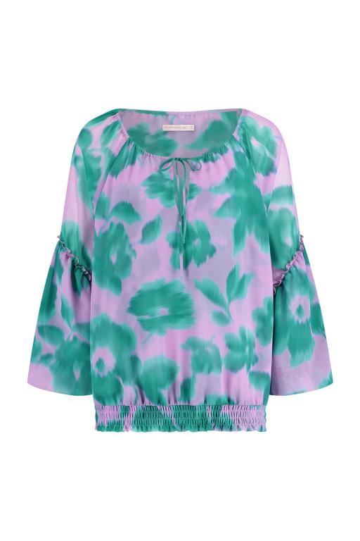 Lorin flower crepe blouse
