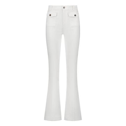 Bella Pockets Flared White Jeans