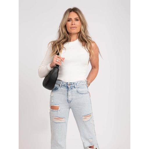 Barika Rib Cut Out Top