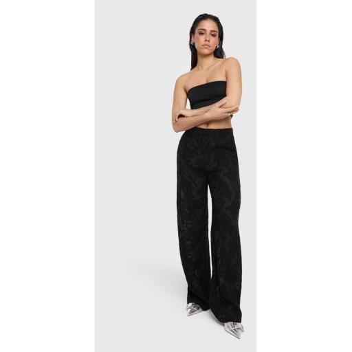 Ladies Woven Burn Out Jacquard Pants