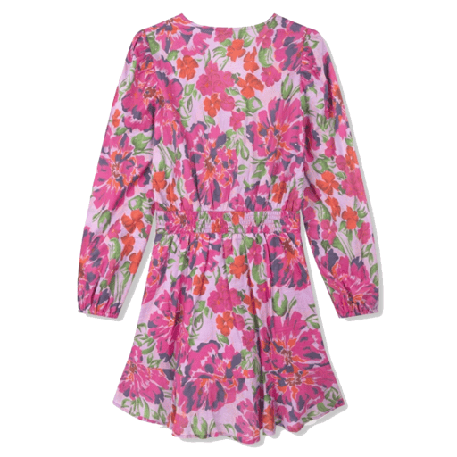 Ladies Woven Painted Flower Broderie Dress