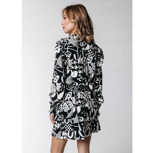 Kina Letter Ruffle Mini Dress